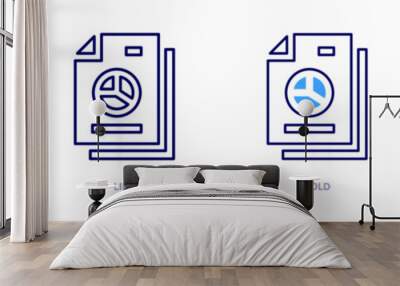 Travel plan icon in 4 different styles. Thin Line, Line, Bold, and Bold Line. Duotone style. Editable stroke Wall mural