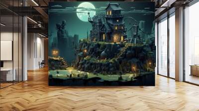 isometric_dark_fantasy_magic_word Wall mural