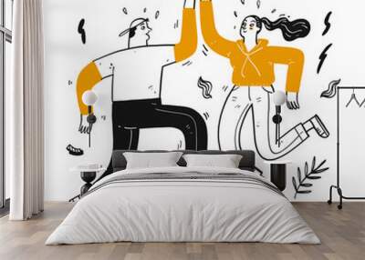 Happy couples dancing Wall mural