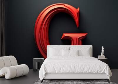 A powerful letter G displayed on a bold, solid background
 Wall mural