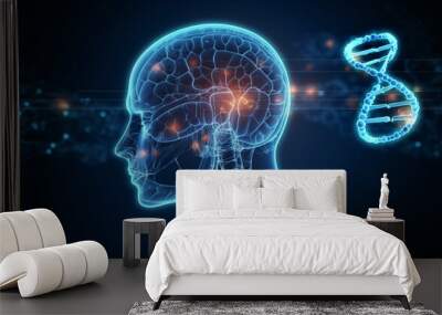 3d rendered illustration of a human brain Wall mural