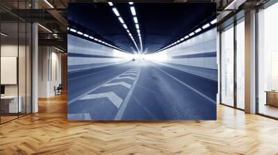 Abstract speed motion in urban highway road tunnel Wall mural