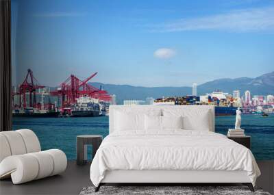 sea port and cranes Wall mural