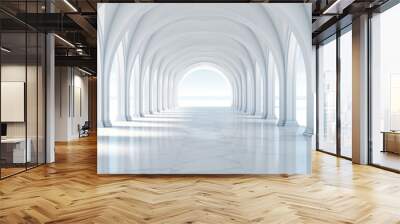 Liminal white building with arches Wall mural