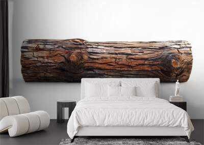 Wooden log realistic isolated on white background Wall mural