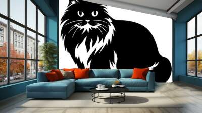 cute cat vector illustration, Generative AI.	 Wall mural