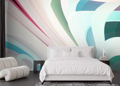 Fluid abstract background with colorful gradient. 2D illustration of modern movement. Wall mural