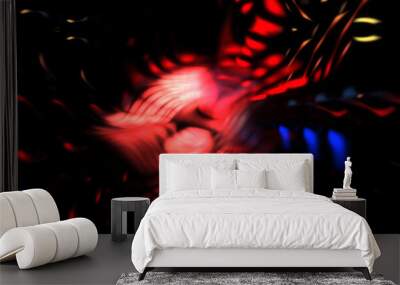 Light particle trails. Light explosion star with glowing particles and lines. Beautiful moving abstract rays background. Wall mural