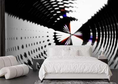 Rotating light show on black background. Luxury streaks. Luminous swirling wallpaper. Space tunnel. Circle of spinning light flashes or sparkler led traces. Glowing concept illustration. Wall mural