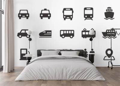 Road Transport  Icon Set. Vector Illustration. Wall mural