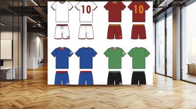 Football soccer uniform  fashion flat technical drawing template Wall mural