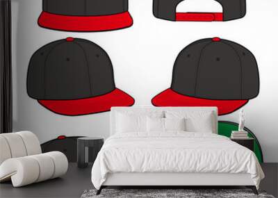 SNAPBACK Cap Fashion flat vector mockup design Wall mural