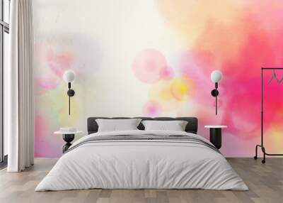 soft pink yellow watercolor background Wall mural