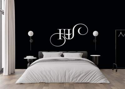 HU, UH, H, U, Abstract Letters Logo Monogram  Wall mural