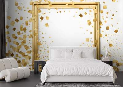 gold-confetti-frame-embracing-a-minimalist-style-sharp-focus-on-each-fleck-intricate-details Wall mural