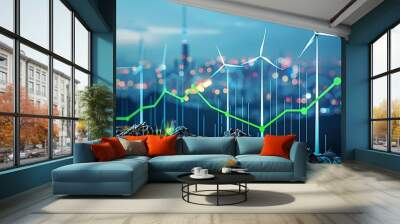 Stock Chart Graphics Related to Future Energy Wall mural