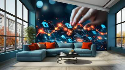 Unlocking Real Estate Potential: Analyzing Market Trends Through Data Visualization Wall mural