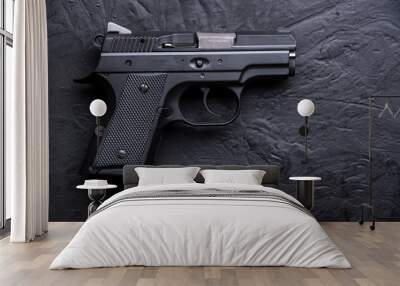 Gun on dark background. Wall mural