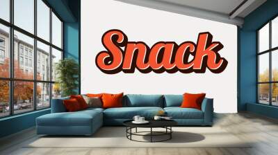 Snack text effect template in 3d style. Text emblem for advertising, branding, business logo Wall mural