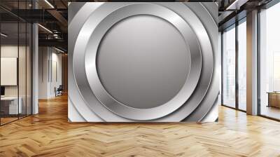 3d brushed metal circles background motion graphics seamless loop with copy space. Wall mural