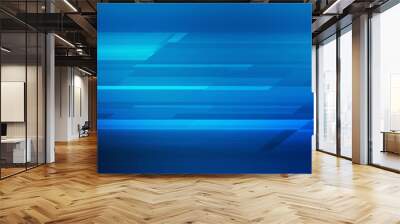 Bright blue abstract hi-tech geometric motion design. Seamless looping. Video animation Ultra HD 4K 3840x2160 Wall mural