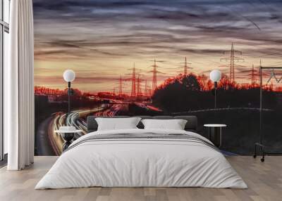 A night at the Autobahn Wall mural