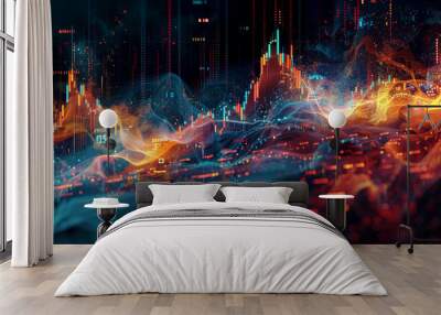 financial data flow quant quantum market trade Wall mural