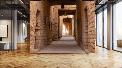 Interior views of the Al Ula old town ancient mud buildings, north western Saudi Arabia  Wall mural