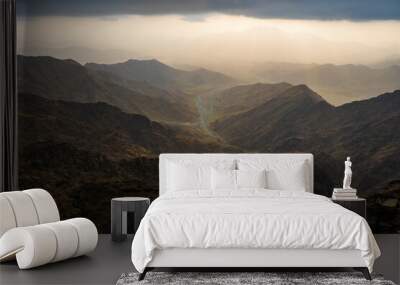 Mountain views around the Al-Hada resort city in western Saudi Arabia   Wall mural