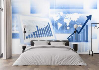 Business chart and graph Wall mural