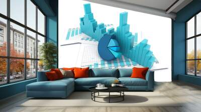 Economical stock market chart and graph Wall mural