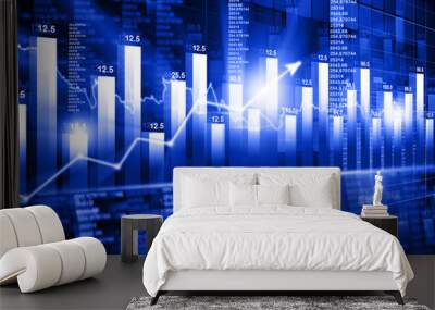 stock market graph and chart analysis Wall mural