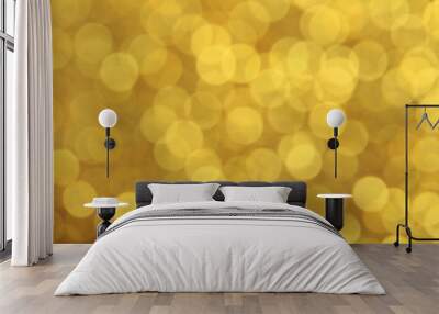 Gold and yellow bokeh light abstract background  Wall mural