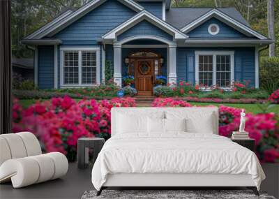 American Style House with Grey Exterior and White Trim

 Wall mural