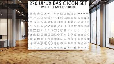 User Interface icons. Basic ui ux icon set. Set icon of user interface. Vector illustration. editable stroke. Wall mural