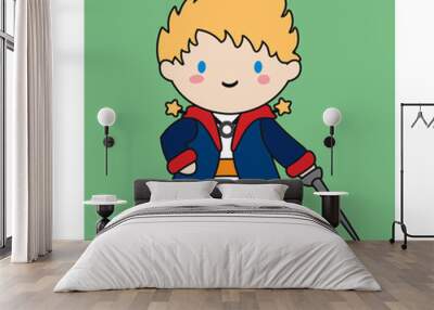 The kawaii little prince. isolated character Wall mural