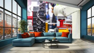 Modern robotic machine vision system in factory, Industry Robot concept . Wall mural