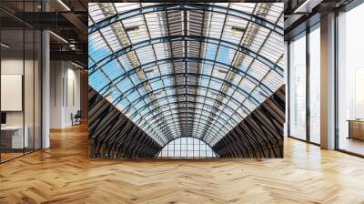 Ceiling arch of Kings Cross train station in London, UK Wall mural