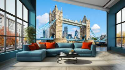 sunny day at tower bridge in london, united kingdom Wall mural