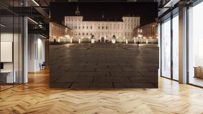 ancient central baroque street in turin (torino) - at night (2) Wall mural