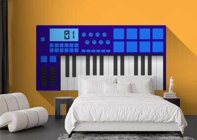 Midi master keyboard in flat design, vector Wall mural