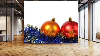 Christmas ball over white Wall mural