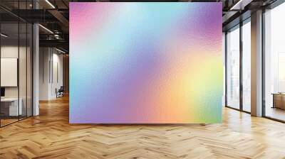 Colorful iridescent, holographic rainbow foil texture, gradient background for prints. Vector illustration. Wall mural