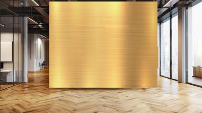 Gold brushed steel metal texture background vector. Wall mural