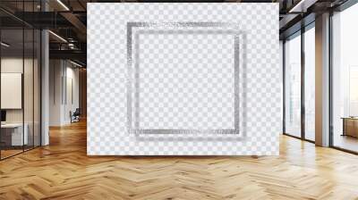 Vector illustration of shiny square frame with shadow isolated on transparent background. Luxury border for artworks. Wall mural