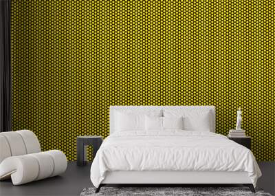 Round holes on a yellow background, for decoration, for text design, for a template Wall mural