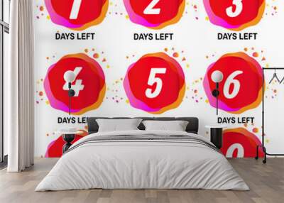 Promotional Banner With Number Of Days Left Signs Wall mural