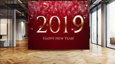 red new year postcard Wall mural