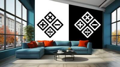 simple symbol mathematic white black outline icon Wall mural