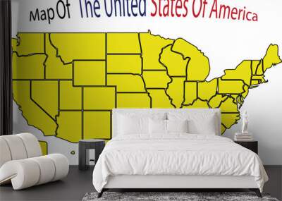 United States Map Eps, All 50 States Outline USA Map Eps, Commercial Digital Eps Instant Download for Cricut or Silhouette Wall mural